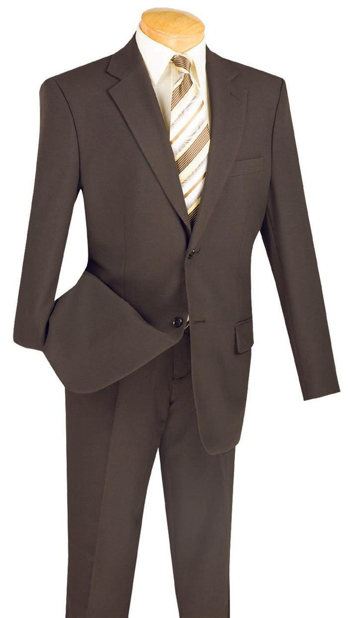 Brown Regular Fit 2 Piece Suit by Vinci