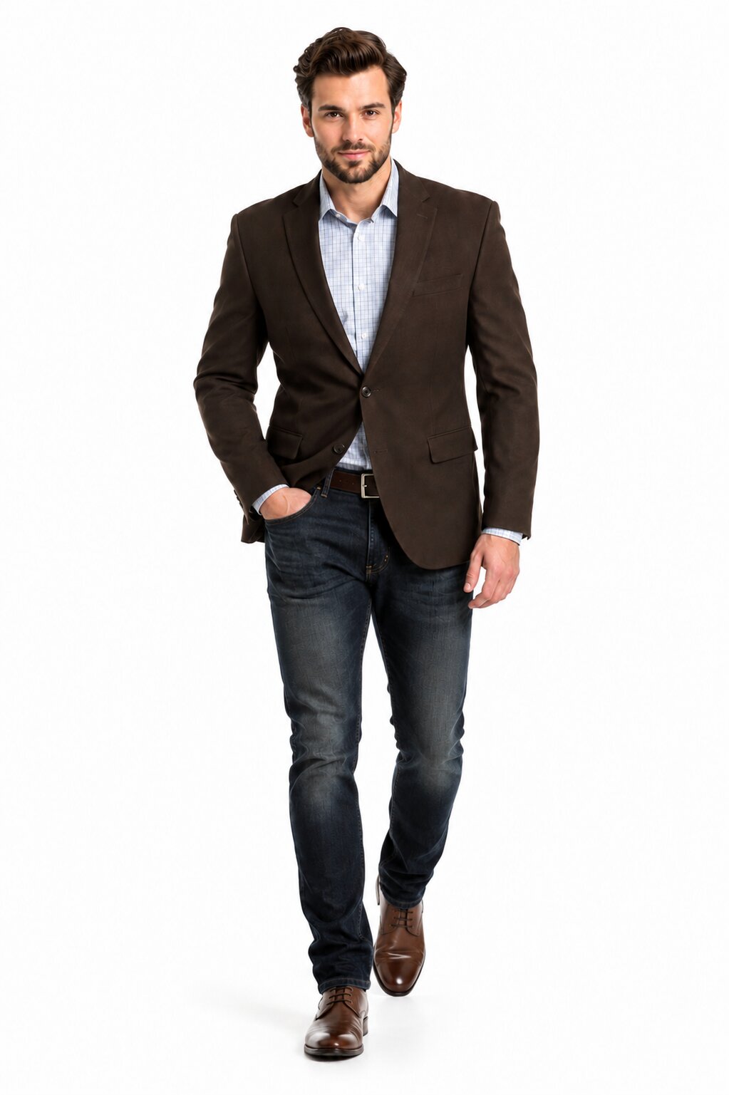 Men's Brown 2 Button Fashion Dress Casual Blazer by Menssuitsatlantain