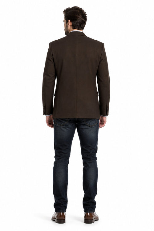 Men's Brown 2 Button Fashion Dress Casual Blazer by Menssuitsatlantain