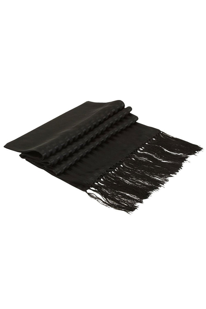 Black Striped Silk Tuxedo Scarf by Bruno Piatelli