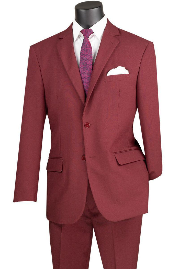 Burgundy Regular Fit 2 Piece Suit by Vinci