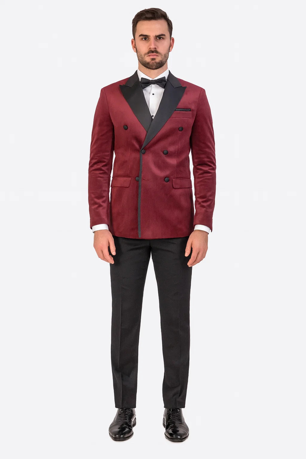 Burgundy Velvet Double Breasted Tuxedo Jacket – Wedding & Prom – SuitUSA