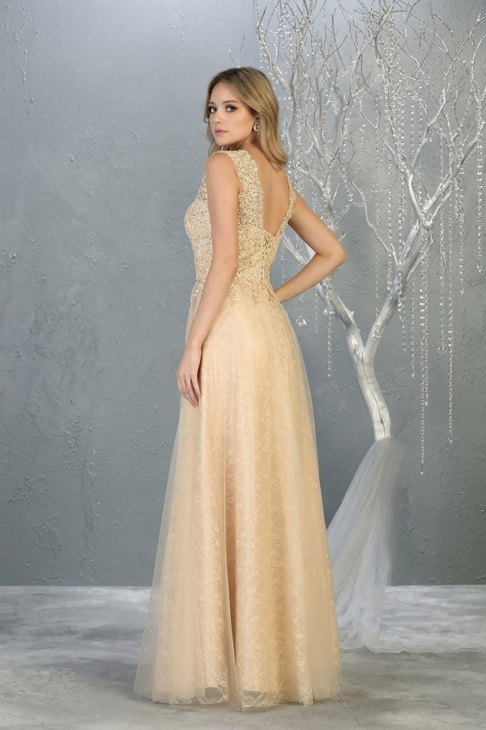 May Queen MQ1799 Special Occasion A-line Embroidered Formal Dress
