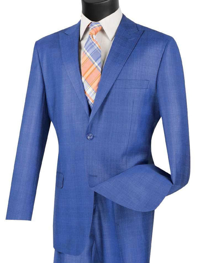Cambridge Collection-Blue Men's Glen Plaid Suit by Vinci