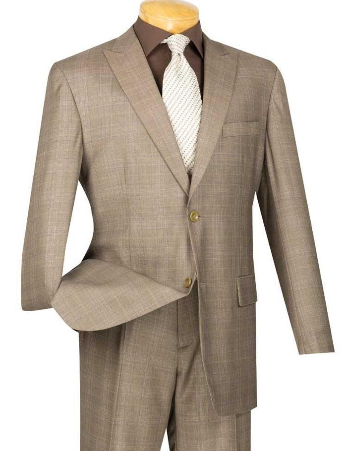 Cambridge Collection-Tan Men's Glen Plaid Suit by Vinci
