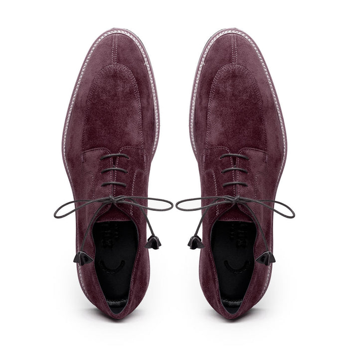 Zelli Campo Sueded Goatskin Blucher Lace-up Shoes in Bordeaux