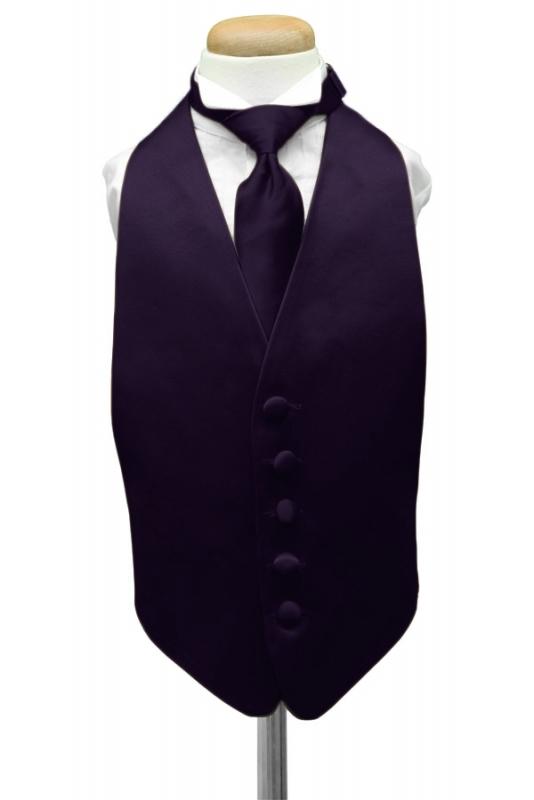 Amethyst Luxury Satin Kids Tuxedo Vest by Cardi