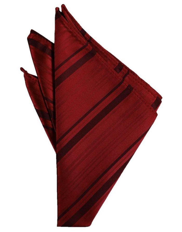 Apple Striped Satin Pocket Square by Cardi