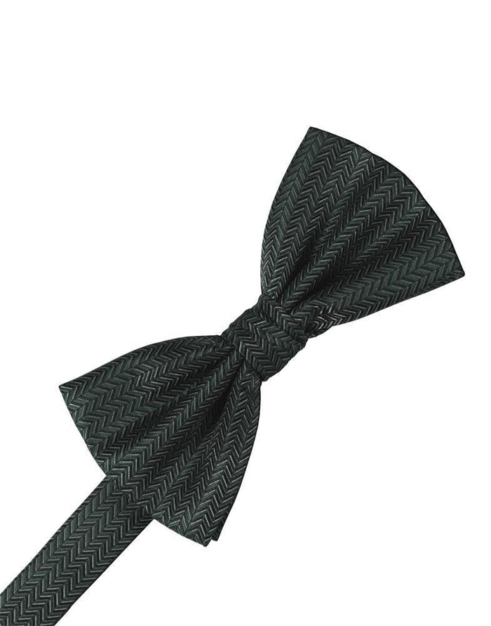 Asphalt Herringbone Kids Bow Tie Cardi