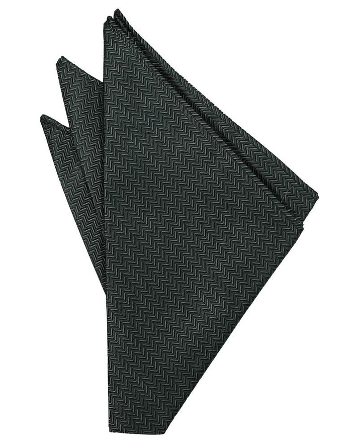 Asphalt Herringbone Pocket Square by Cardi
