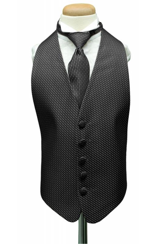 Asphalt Venetian Kids Tuxedo Vest Cardi
