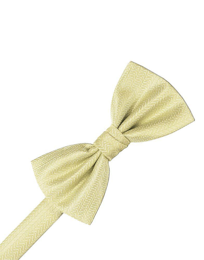 Banana Herringbone Bow Tie Cardi