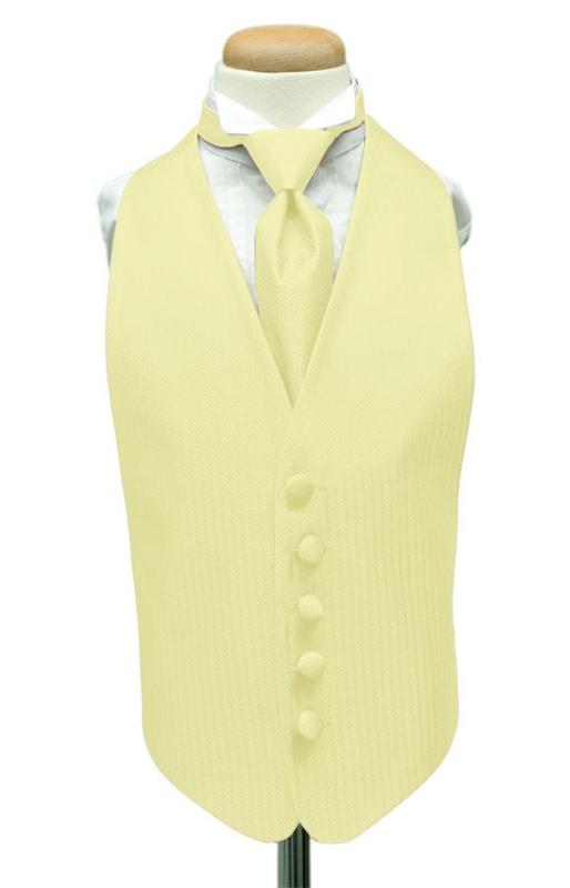 Banana Herringbone Kids Tuxedo Vest by Cardi