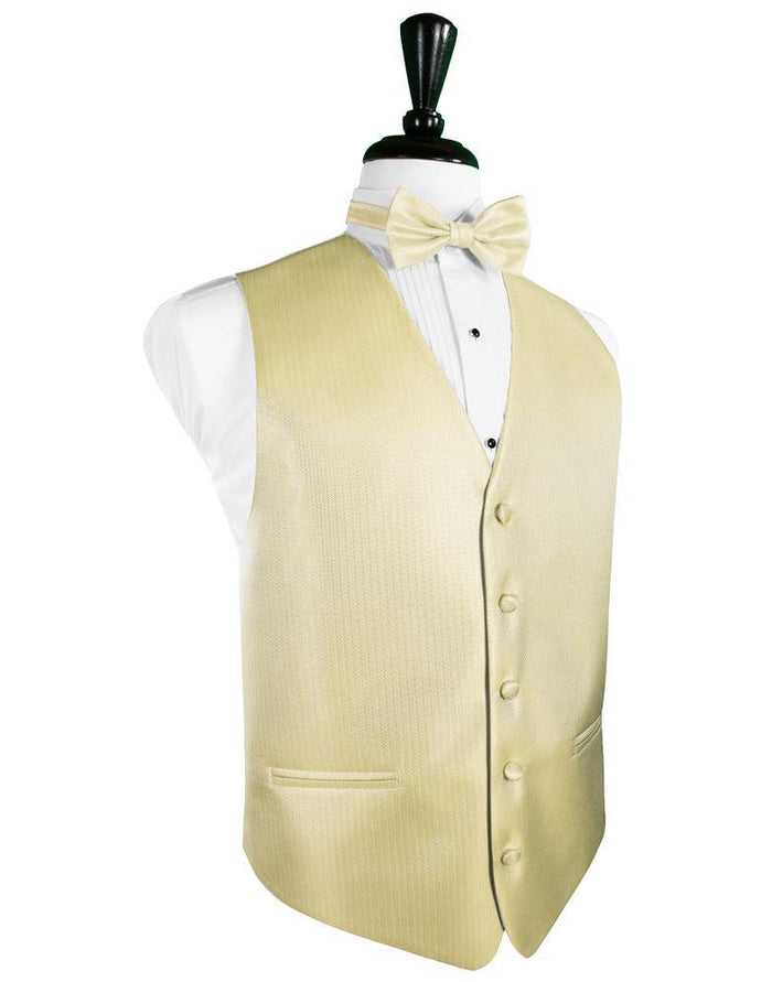 Banana Herringbone Tuxedo Vest Cardi