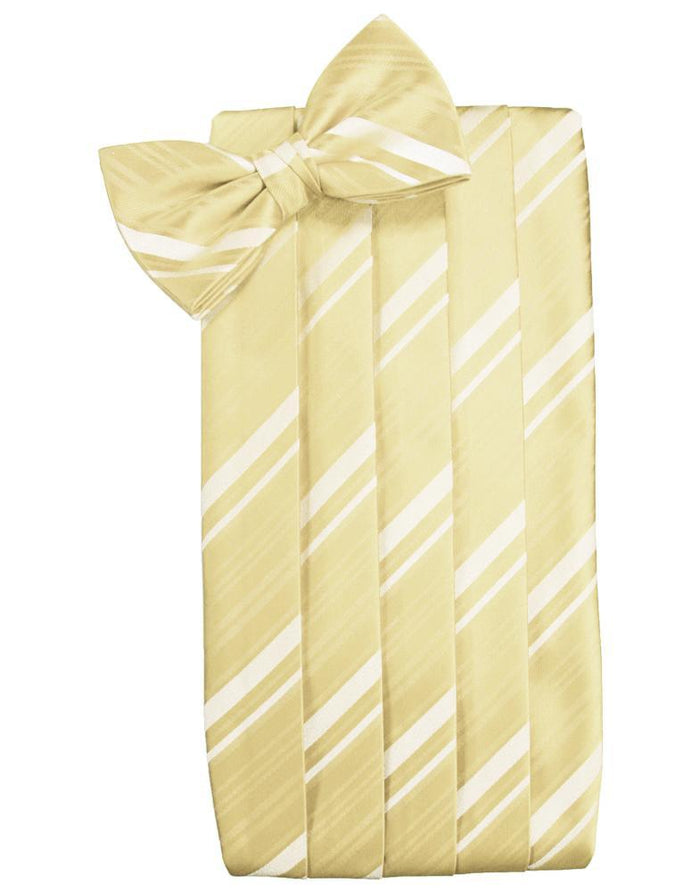 Banana Striped Satin Cummerbund Cardi