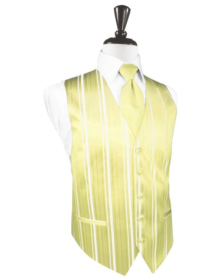 Banana Striped Satin Tuxedo Vest by Cardi
