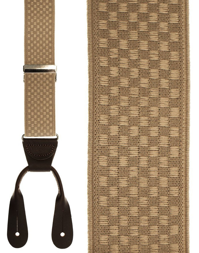 Beige Checkers Suspenders Cardi