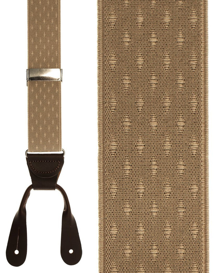 Beige Petite Diamonds Suspenders Cardi