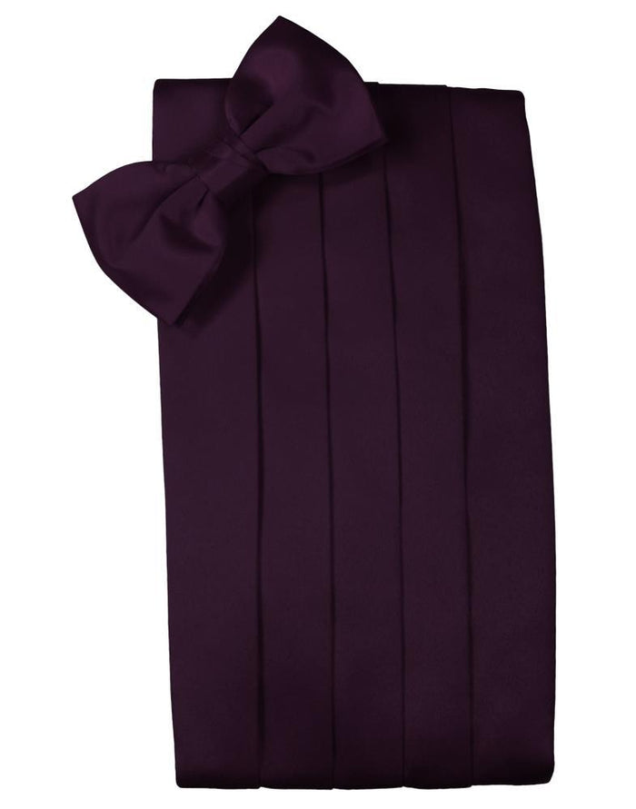 Berry Luxury Satin Cummerbund Cardi