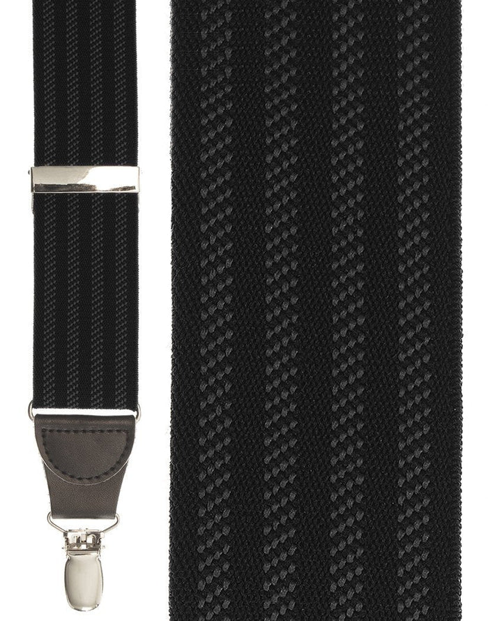 Black Four Stripe Suspenders by Cardi