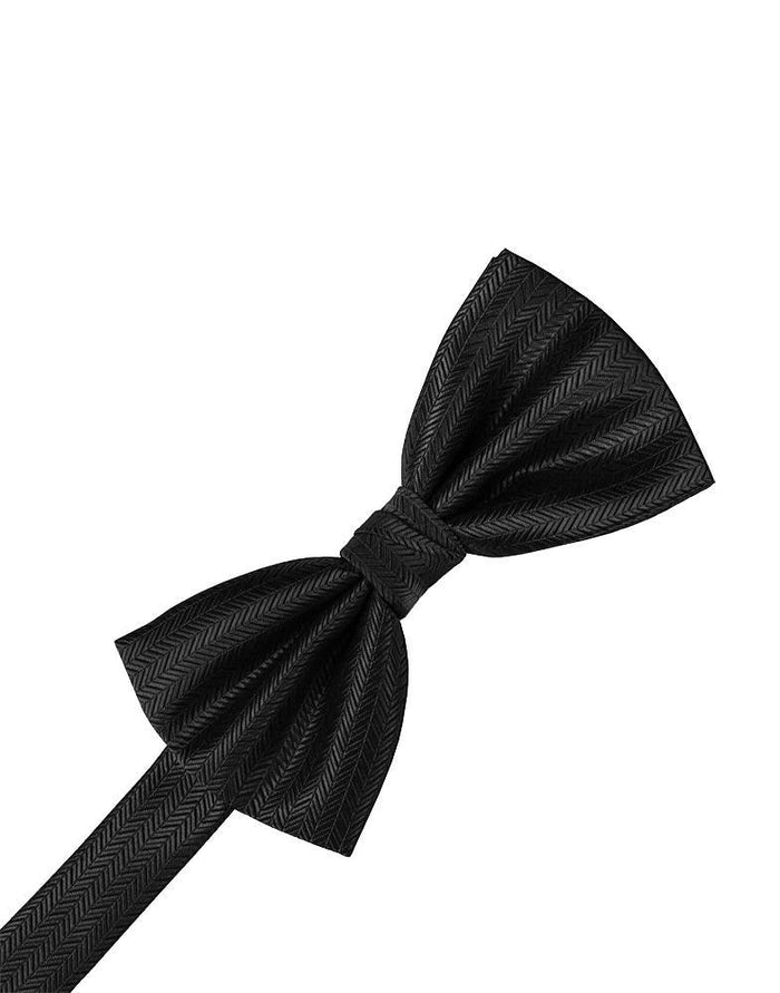 Black Herringbone Bow Tie Cardi
