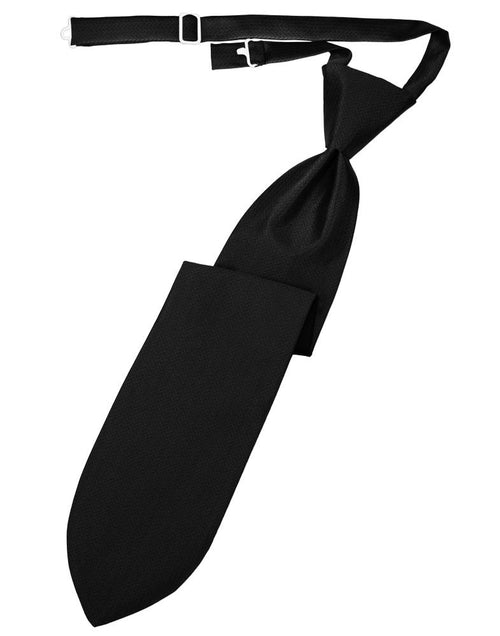 Black Herringbone Kids Necktie by Cardi