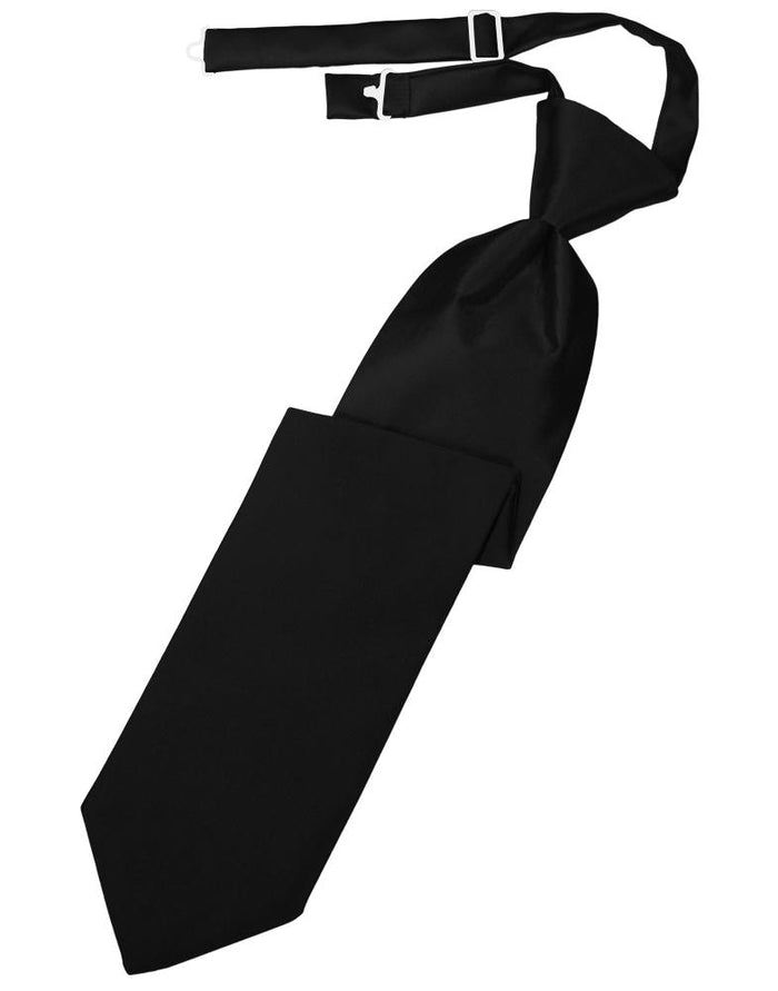 Black Luxury Satin Kids Necktie by Cardi