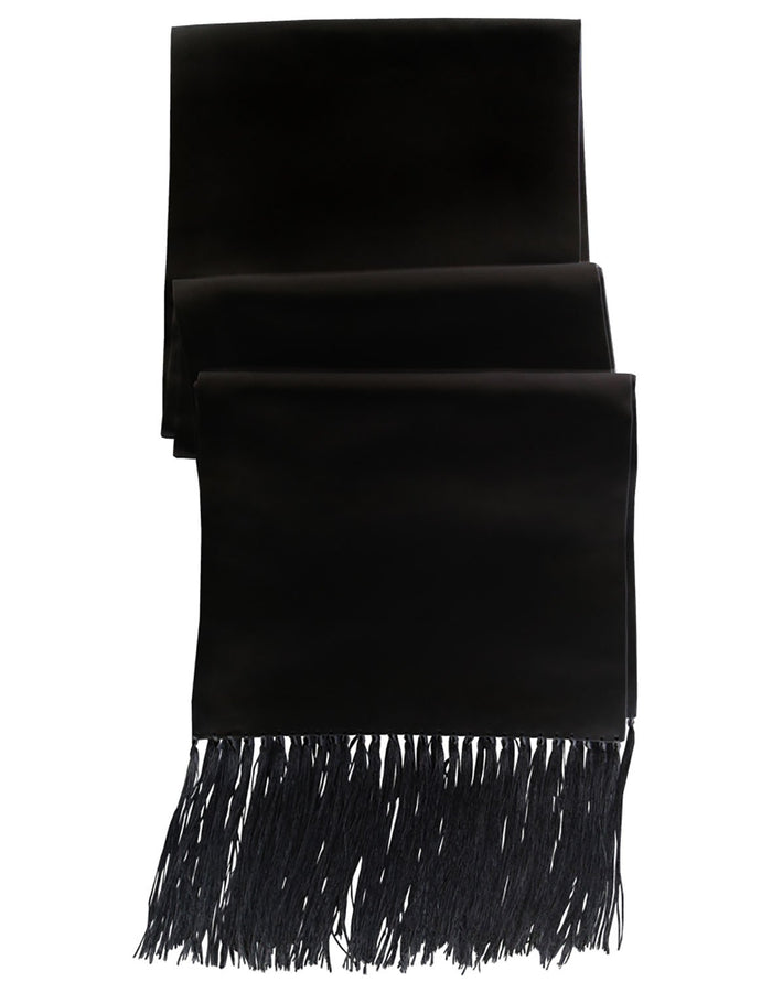 Black Luxury Satin Tuxedo Scarf Cardi