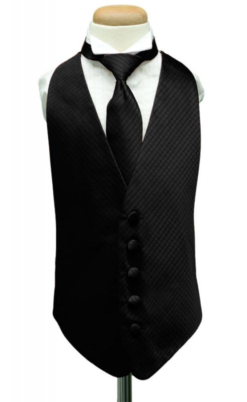 Black Palermo Kids Tuxedo Vest by Cardi