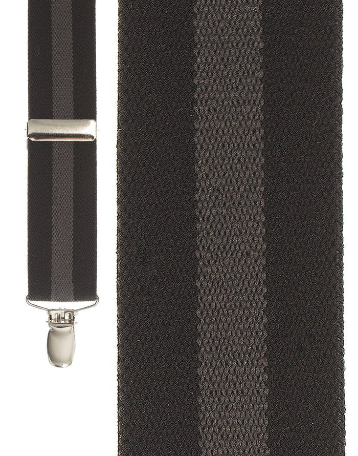 Black Regimental Stripe Suspenders by Cardi