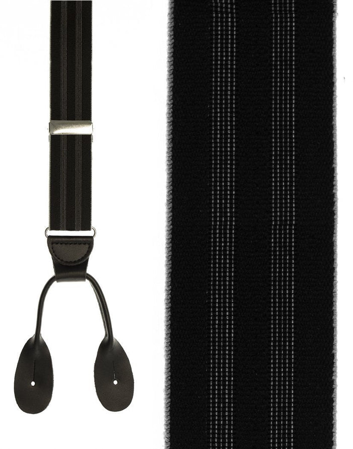 Black Shadow Stripe Suspenders Cardi