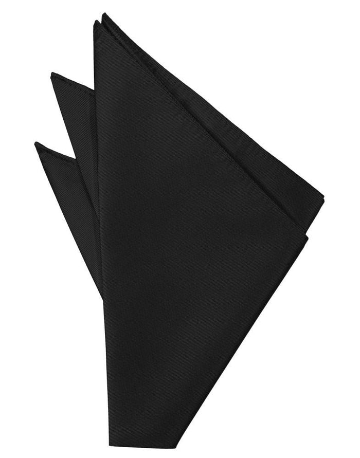Black Solid Twill Pocket Square Cardi