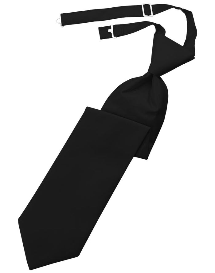 Black Solid Twill Windsor Tie Cardi