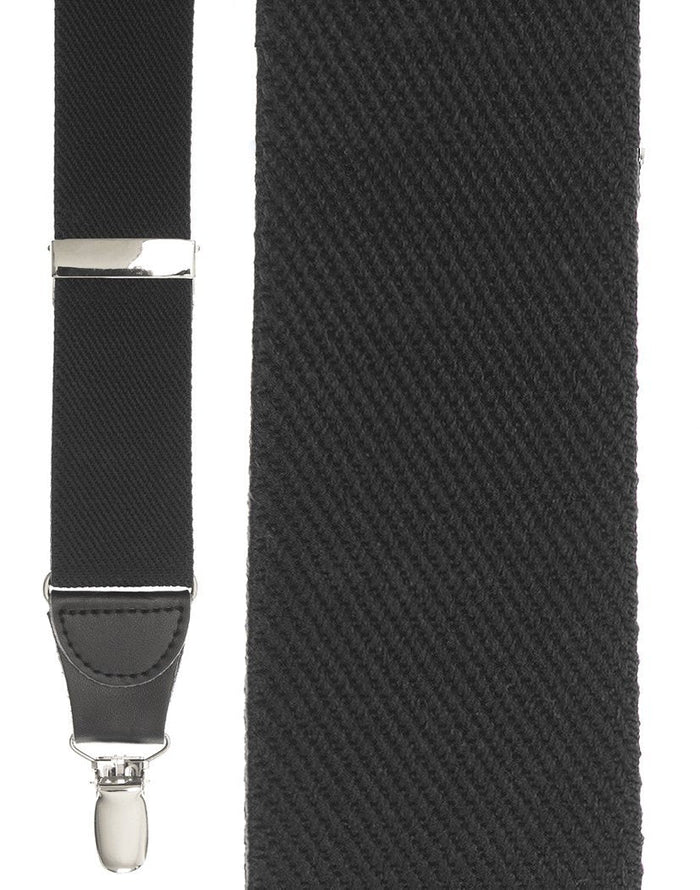 Black Twill Suspenders by Cardi