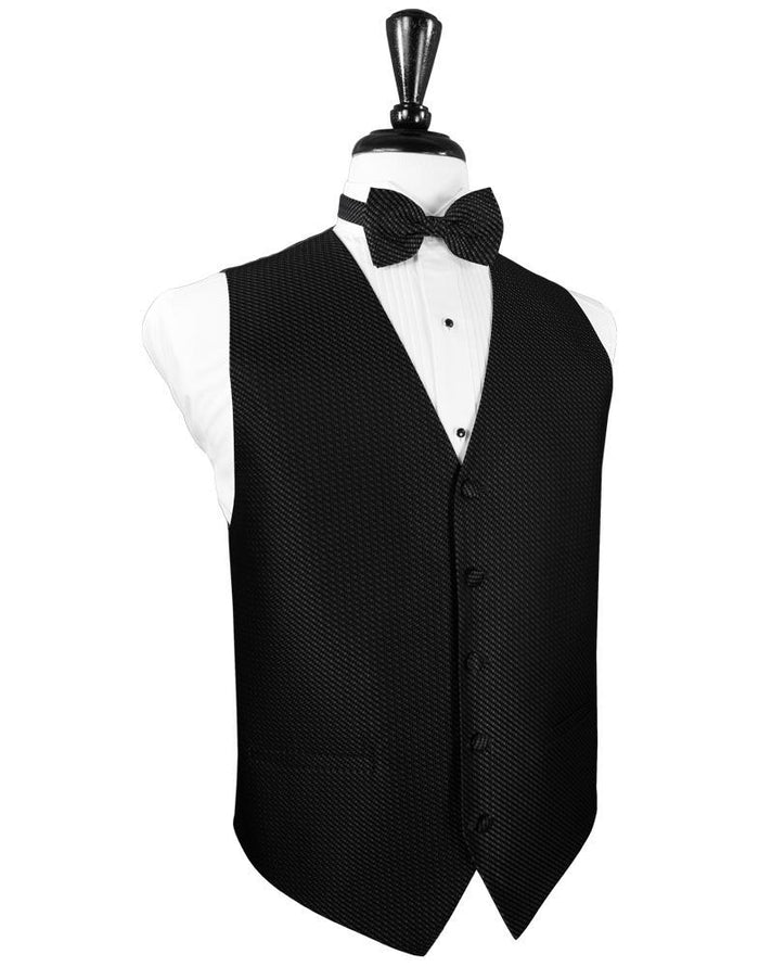 Black Venetian Tuxedo Vest Cardi