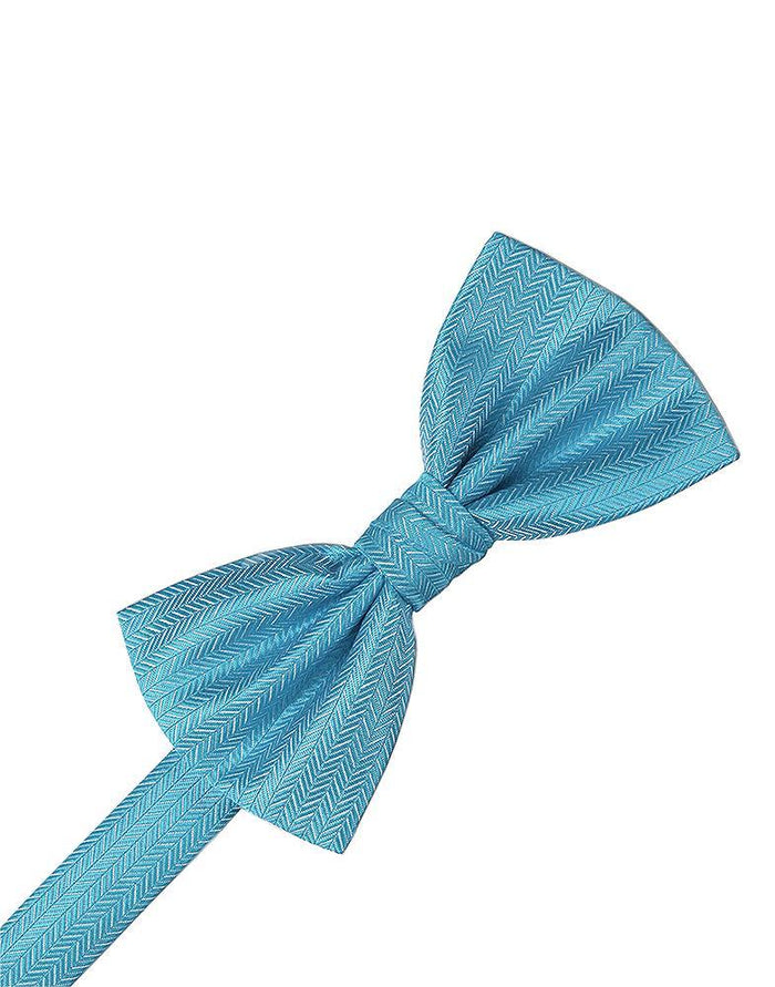 Blue Ice Herringbone Bow Tie by Cardi