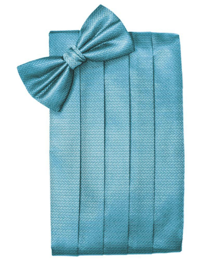 Blue Ice Herringbone Cummerbund Cardi