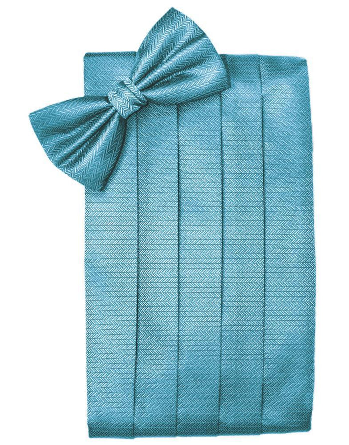Blue Ice Herringbone Kids Cummerbund Cardi