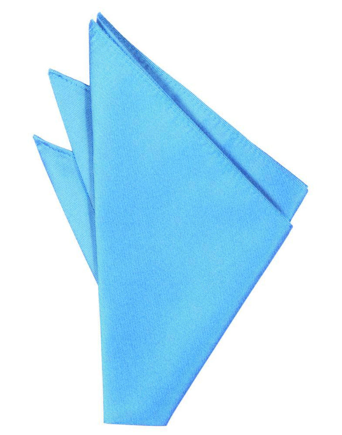 Blue Ice Solid Twill Pocket Square by Cardi