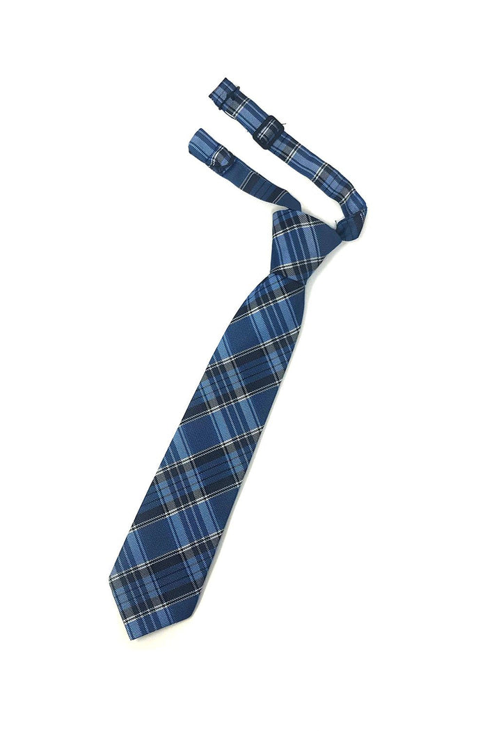 Blue Madison Plaid Kids Necktie Cardi