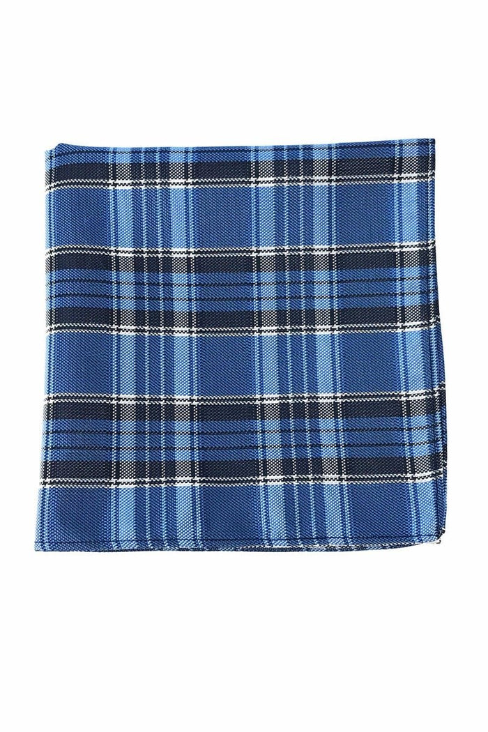 Blue Madison Plaid Pocket Square Cardi