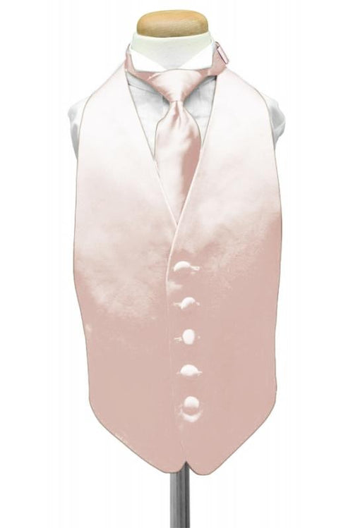 Blush Luxury Satin Kids Tuxedo Vest by Cardi