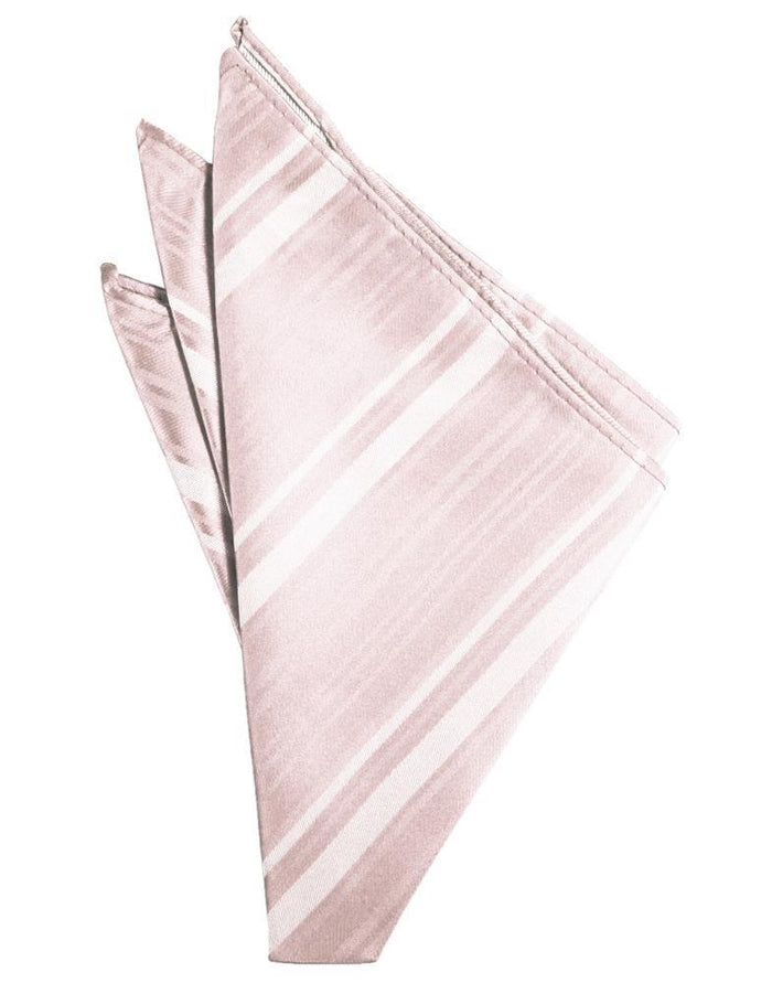 Blush Striped Satin Pocket Square by Cardi