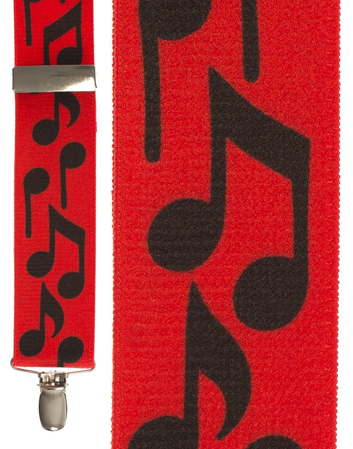 Bold Notes Red Suspenders Cardi