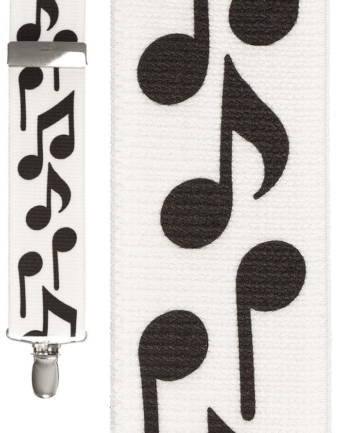 Bold Notes White Suspenders Cardi
