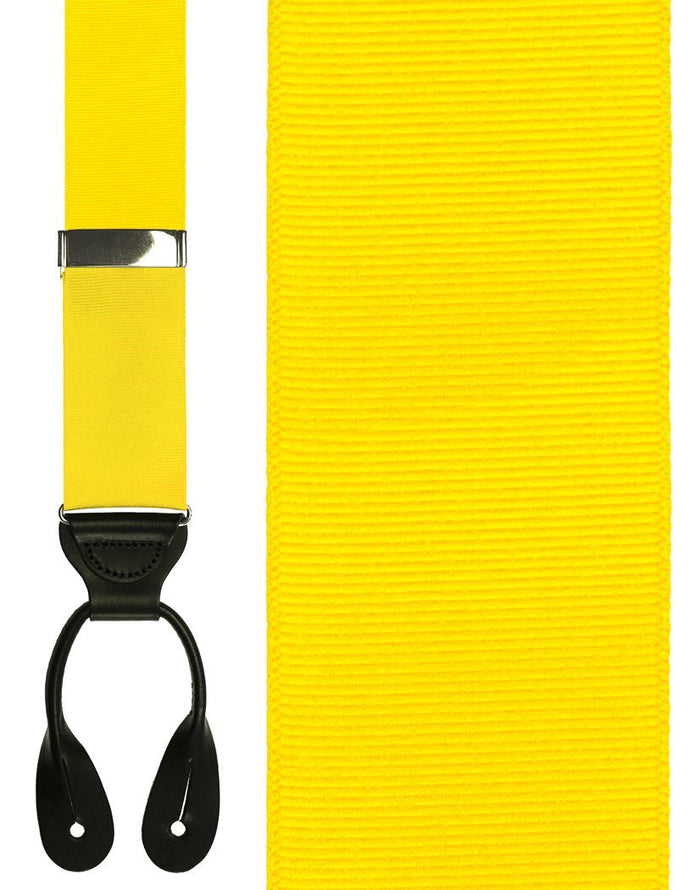 Bright Yellow Grosgraine Ribbon II Suspenders Cardi