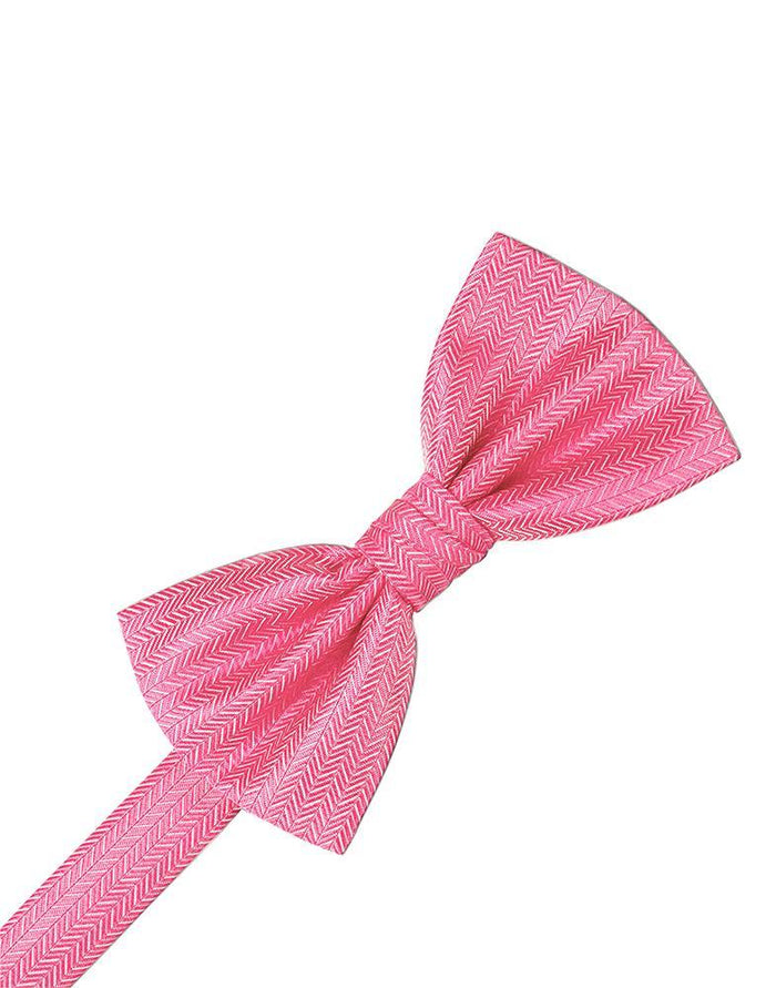 Bubblegum Herringbone Bow Tie Cardi