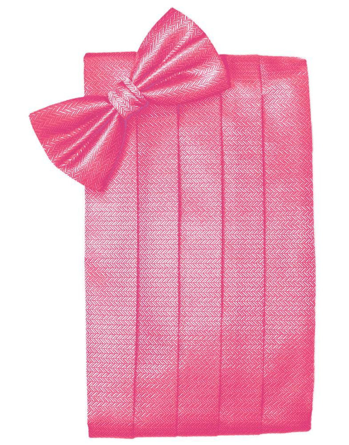 Bubblegum Herringbone Cummerbund Cardi