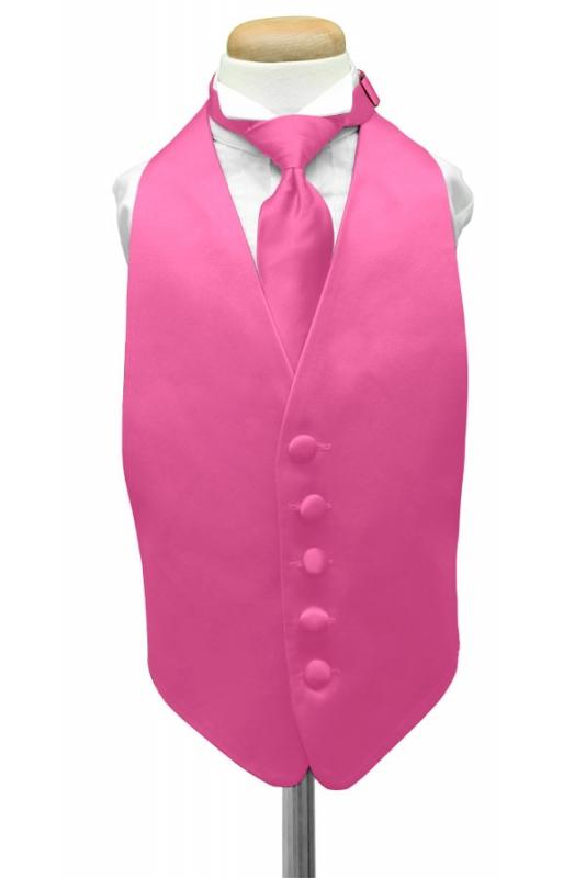 Bubblegum Luxury Satin Kids Tuxedo Vest by Cardi