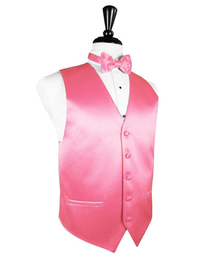 Bubblegum Luxury Satin Tuxedo Vest by Cardi